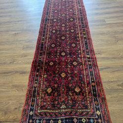 Handknotted Wool Persian Rug 2'4x10