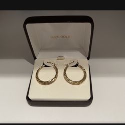 14k Italian Yellow Gold Earring Hoops @ NEW 