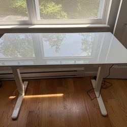 Height Adjustable Glass Top Desk 130$