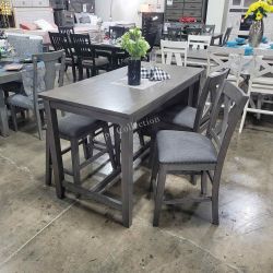 COUNTER HEIGHT DINING ROOM SET, 5 PCS GREY - [NEW]