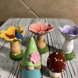 Set of 5 Miniature Fairy Garden Figurines 