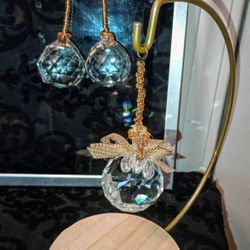 Crystal Sun Catchers - "Gold Drops of Letters"