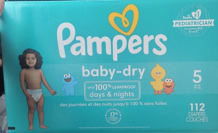 Pampers Baby Diapers Baby Dry Size 5 Big Box 112 Count