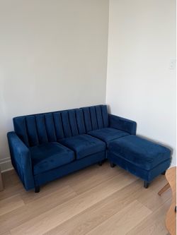 Velvet Blue Couch