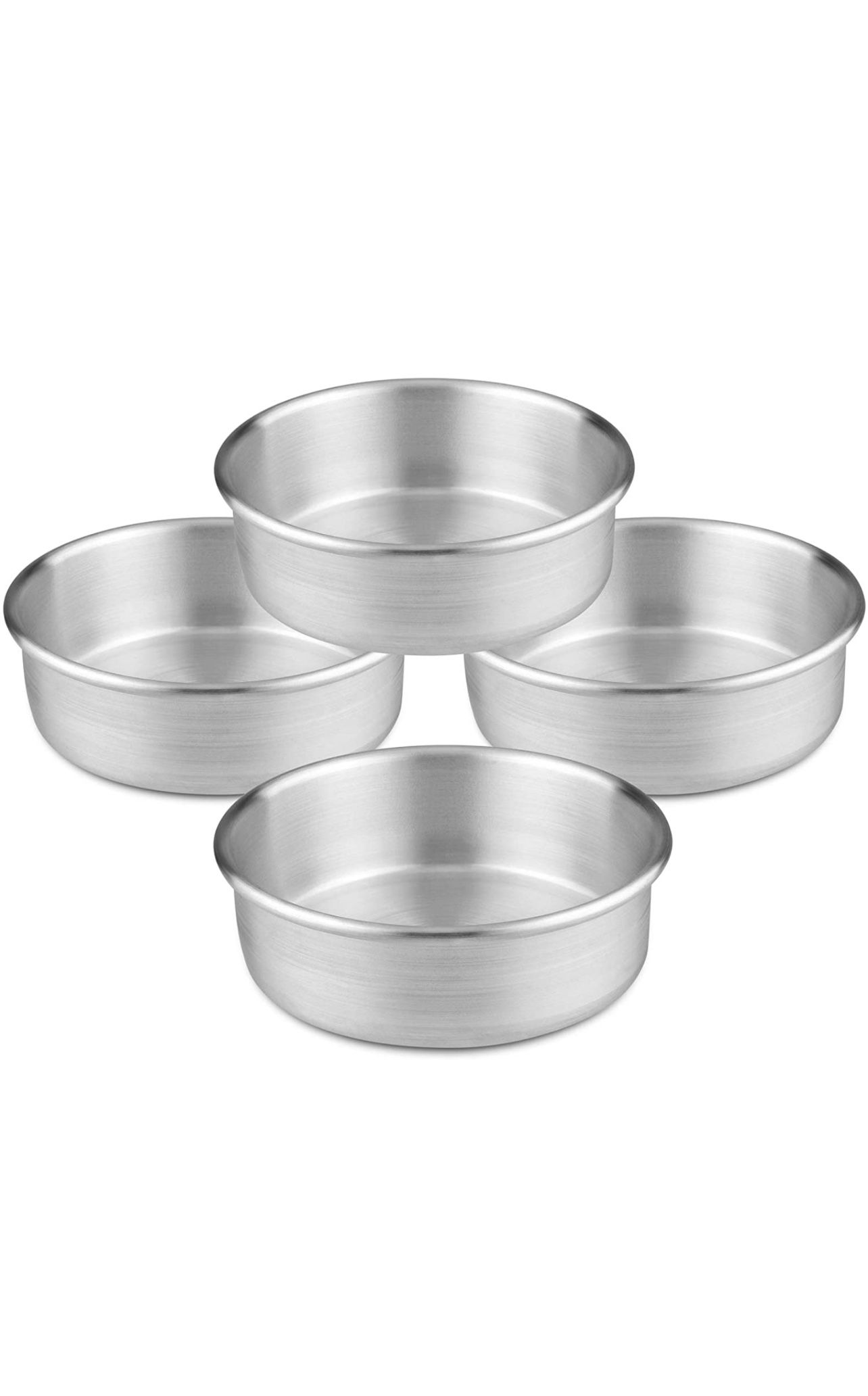 TOP KITCHEN Aluminum Cake Pan Set for Baking, Natural Baking Pan Round set, Party Cake Pan silver