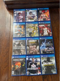 PS4 games.  Set of 12.