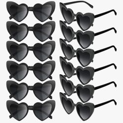 7 Heart shaped Black Sunglasses for Wedding Bridal Shower Birthday Favors