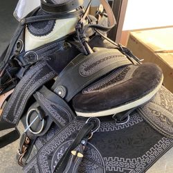 Monturas charras bordadas con fuste amplio