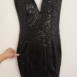 Sequin Black Mini Dress