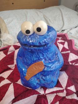 Vintage Cookie Monster Ceramic Cookie Jar