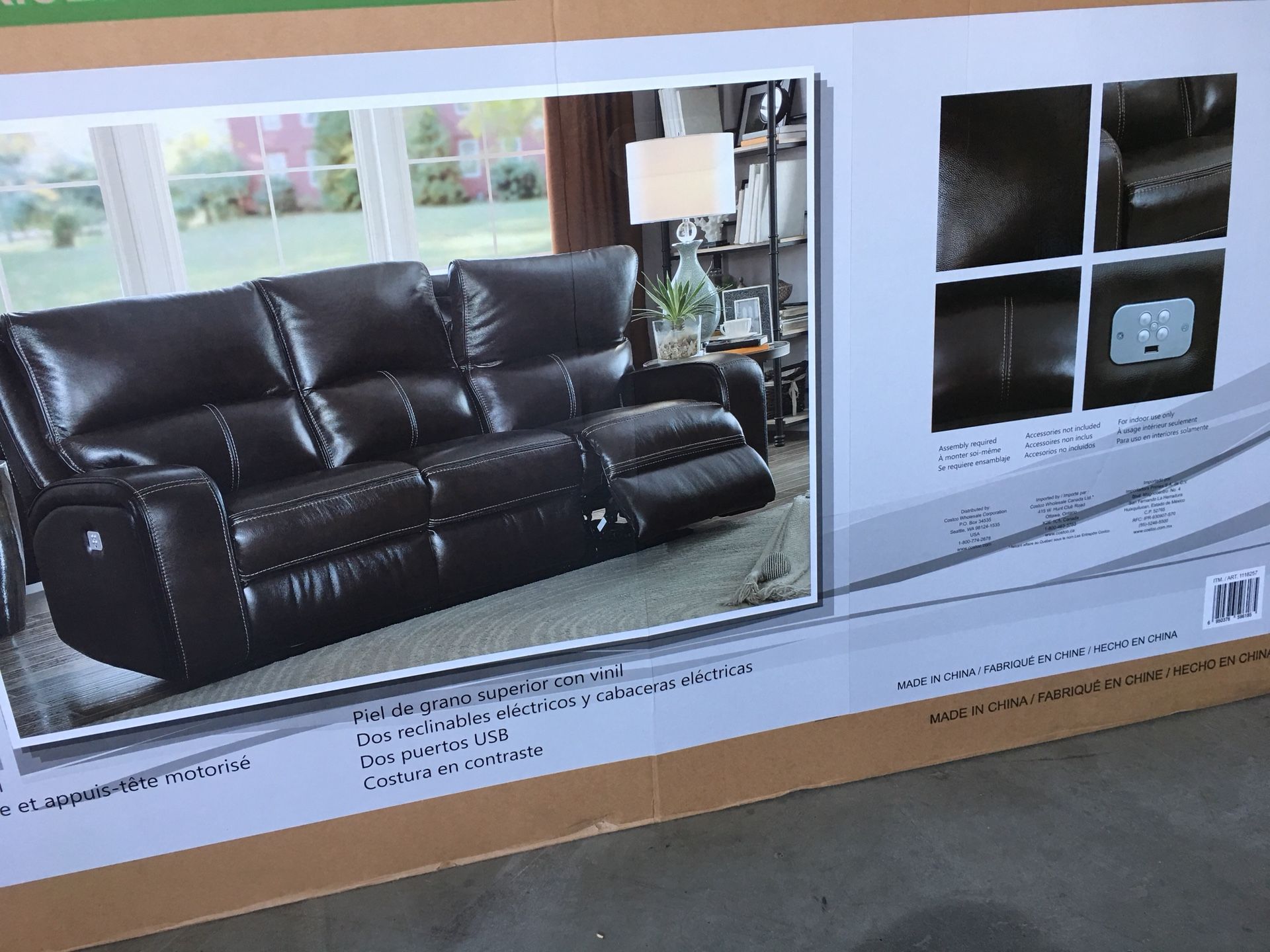 Zach Leather Power Reclining Sofa Costco Matttroy
