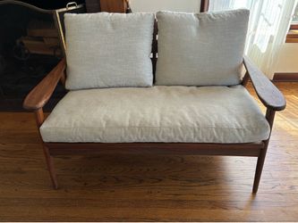 Room & Board Erickson 51” walnut love seat