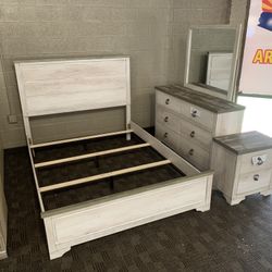 White And Brown Queen Bedroom Set 