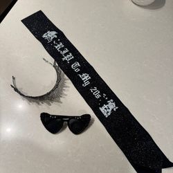 Black Crown Tiara Rip to My 20s Sash and Death to My 20s Sunglasses
