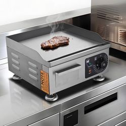 WeChef Electric Countertop Griddle Flat Grill 14in 1500W