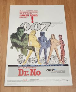 James Bond Dr. No 39" x 25" Promotional Poster mounted on 1/4" foam board