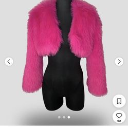 Woman’s Faux Fur Hot Pink Jacket