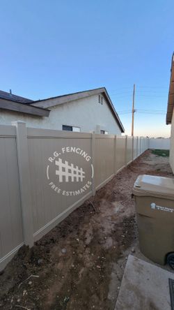 Tan Vinyl Fence