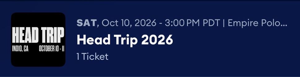 HeadTrip GA Ticket