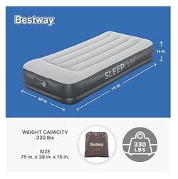 SLEEPLUX Air Mattress with Pump & USB Charger, Twin