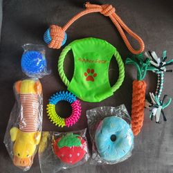 Set Of 9 Dog Toys 