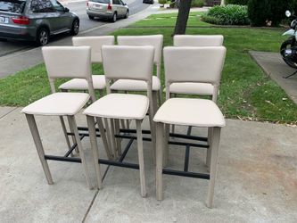 NEW! Maria Yee Metro Leather Bar Height Leather Stools Chairs