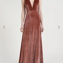 Jenny Yoo Logan Velvet English Rose Bridesmaid Gown