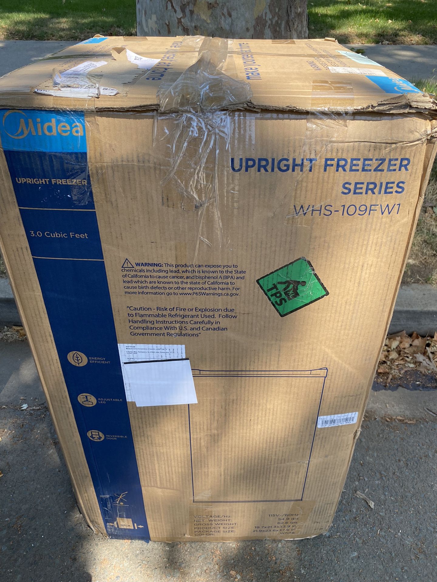 Midea Upright Freezer, 3.0 Cubic Feet, White