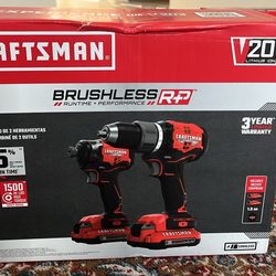  Craftsman V20 Brushless 2-Tool Combo Kit (Drill + Impact) – BRAND NEW