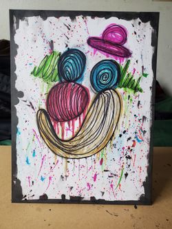 Dizzy Clown Ink Drawing