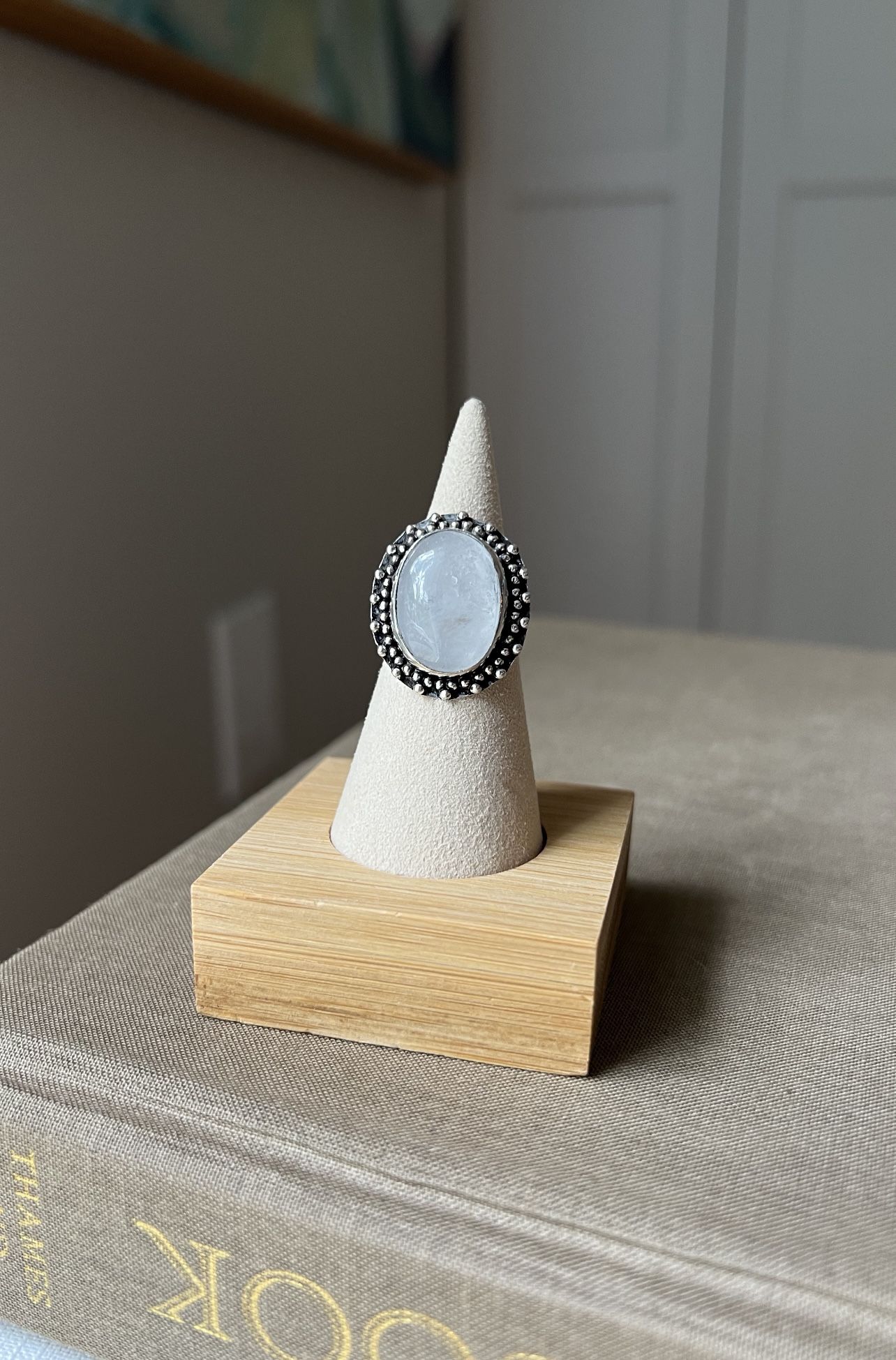 Clear Quartz Adjustable Ring ( firm on price )