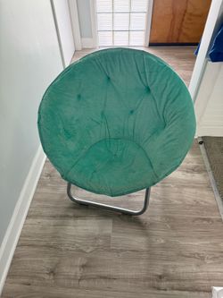 Faux fur aqua saucer  chair