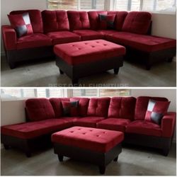 New Sectional + Storage Ottoman  — Left or Right Chaise — Delivery Available  
