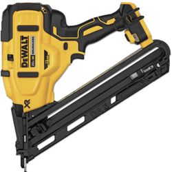 DEWALT 20V MAX* Finish Nailer, Angled, 15GA (DCN650B) This cordless finish nailer is 100% battery power eliminates need for a compressor, hose or cost