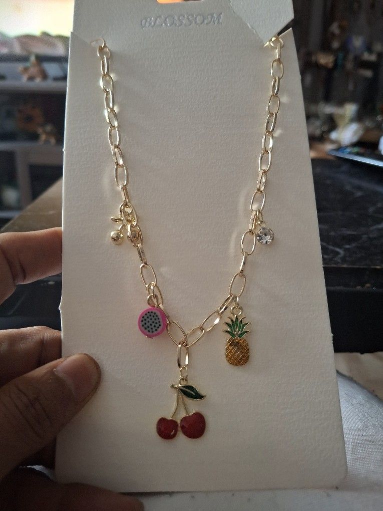 Assorted Fruit Charm Necklace