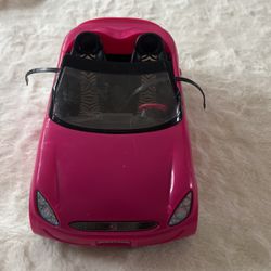 BARBIE Hot Pink Glam Convertible Sports Car w/Zebra Print Seats