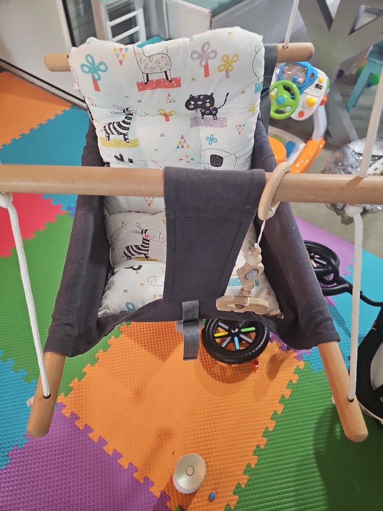 Hanging Baby Chair Swing Like New Animal Print
