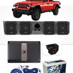 NEW POWERFUL BASS PACKAGE KICKER AUDIO INSTALLED FIT JEEP GLADIATOR