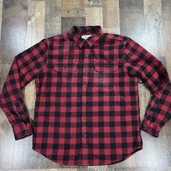 Buffalo Plaid Flannel Shirt Men's M Red Black Check Lumberjack Grunge