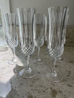 Vintage Cristal D'Arques Durand Champagne Flutes