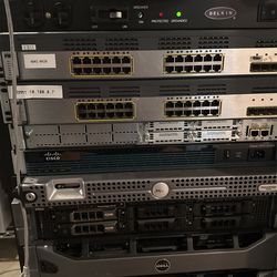 1 Dell Power edge R710 Server  (1) Catalyst 3750  Router (1) Tripp Lite Server Battery