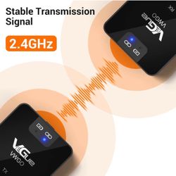 Wireless Lavalier Microphone System, VeGue 2.4GHz Wireless Microphone System with Transmitter & Receiver for DSLR Cameras, Camcorders and Phones, 230f