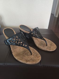 Coach wedge sandals size 7.5 black