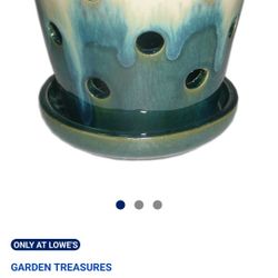 Garden Treasures 4.72-in W x 5.28-in H Teal cream Ceramic Planter NEW 
$$4 DOLLAR EACH