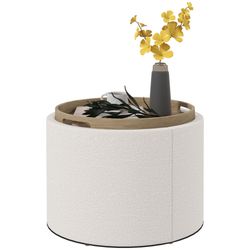 Round Storage Ottoman Coffee Table