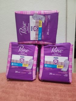 Tres bolsas de poise por $18