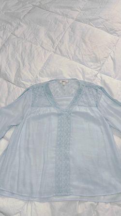 Style & Co Light Blue Boho Blouse