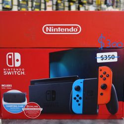 Nintendo Switch With 12 Month Membership + Carrying Case 
