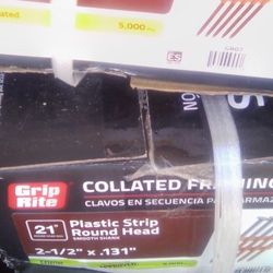 2 3/8 inch Collated Plastic Strip Round Head Smooth Shake Framing Nails.