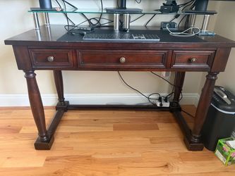 Dark brown wood desk